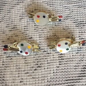 ‼️3-Pc Paint Board/Brush Brooches Bundle‼️final must bundle